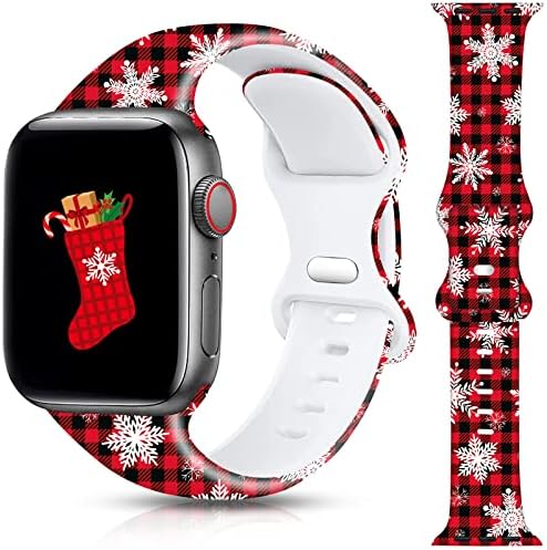 Christmas Halloween Watch Band Compatible with Apple Watch Band 38mm 40mm 41mm 42mm 44mm 45mm 49mm iWatch Ultra SE Series 9 8 7 6 5 4 3 2 1, Christmas Halloween Soft Silicone Sport Replacement Strap Band for Girls