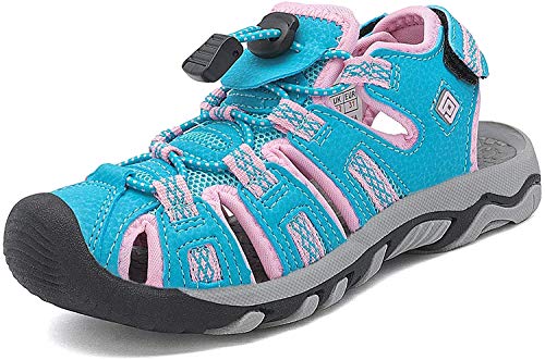 DREAM PAIRS Little Kid 160912-K Baby Blue Pink Outdoor Summer Sandals Size 1 M US Little Kid