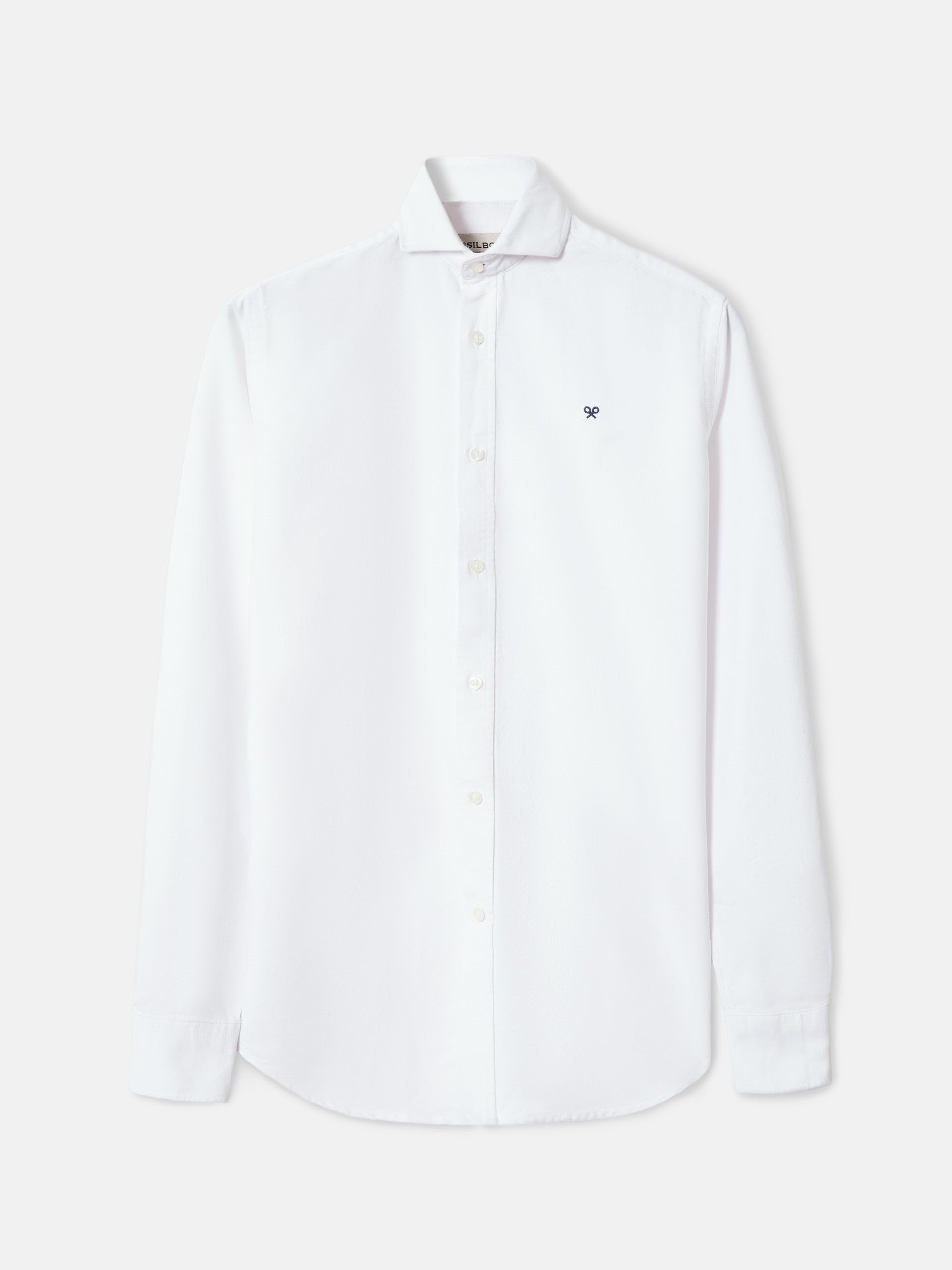 SILBON Camisa Sport Oxford Cutaway Manga Larga para Hombre