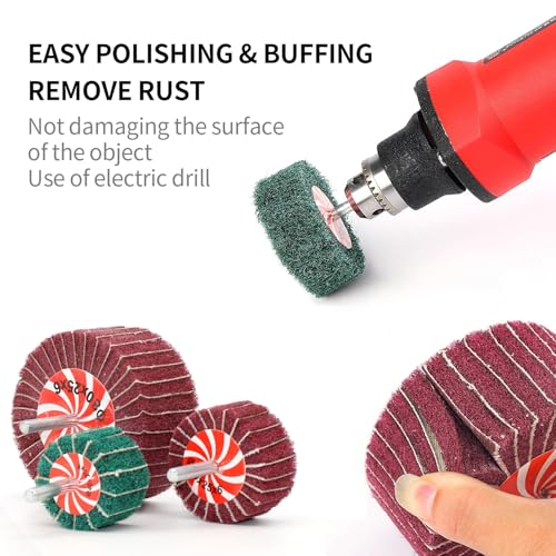 Image of 15pcs Drill Brush Attachment Set, Abrasive Brush Set, Abrasive Flap Wheel Sander Set, Twist Knot Wire Wheel, Wire Wheel Brush, Versatile Abrasive Cup Brushes for Cleaning Polishing