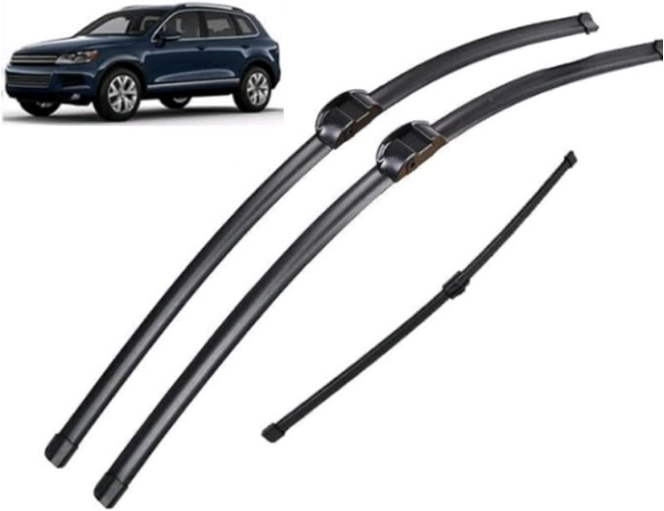 YIXINYI 3 Pcs Front + Rear Windscreen Wiper Blades for Volkswagen Touareg 2010-2017, Windshield Wipers Exact Match Replacement Consistent All Climate Efficiency