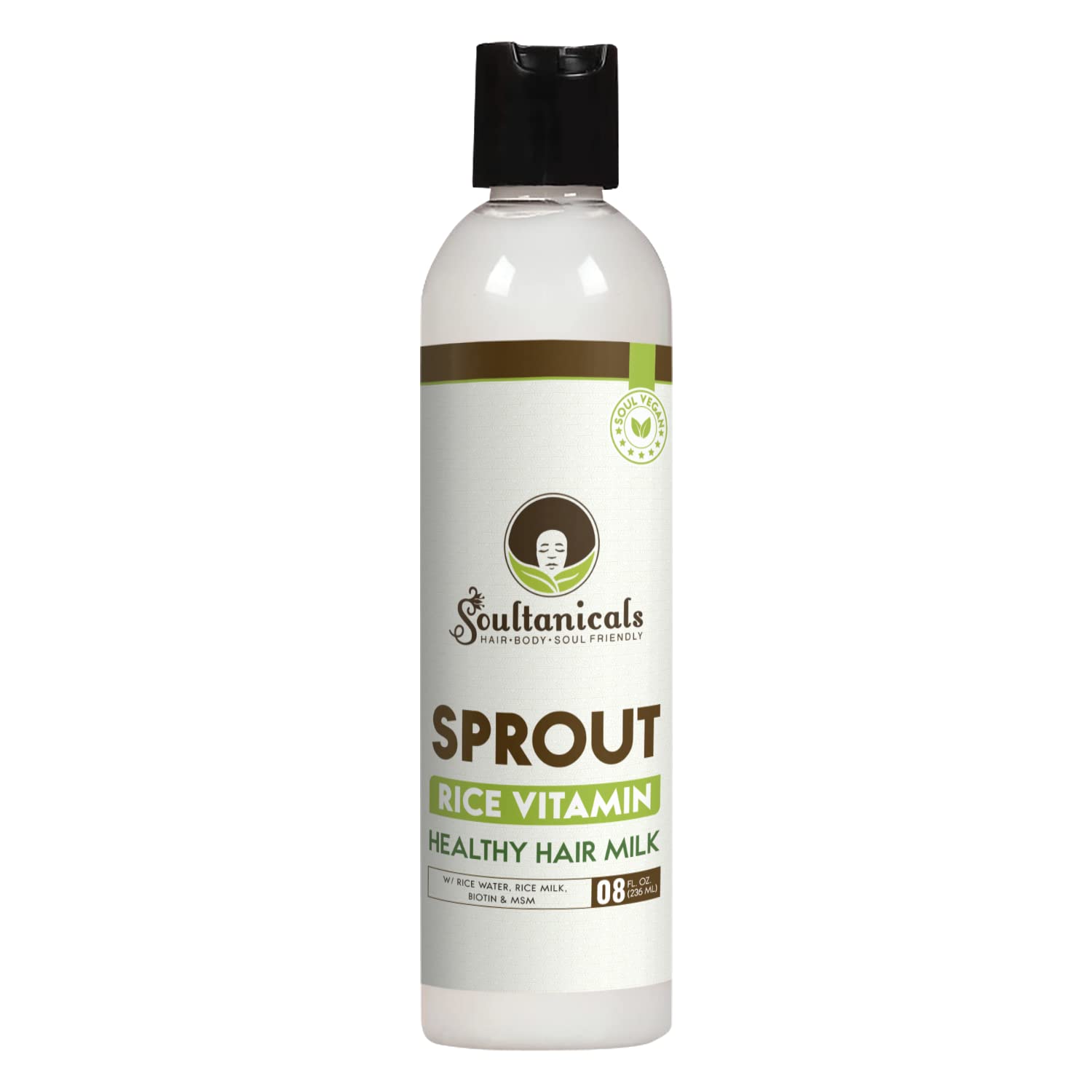 Sprout Rice Vitamin Hair Milky-Cream With Biotin & MSM | For Afro-Kinky & Curly Hair | 8oz (236ml)