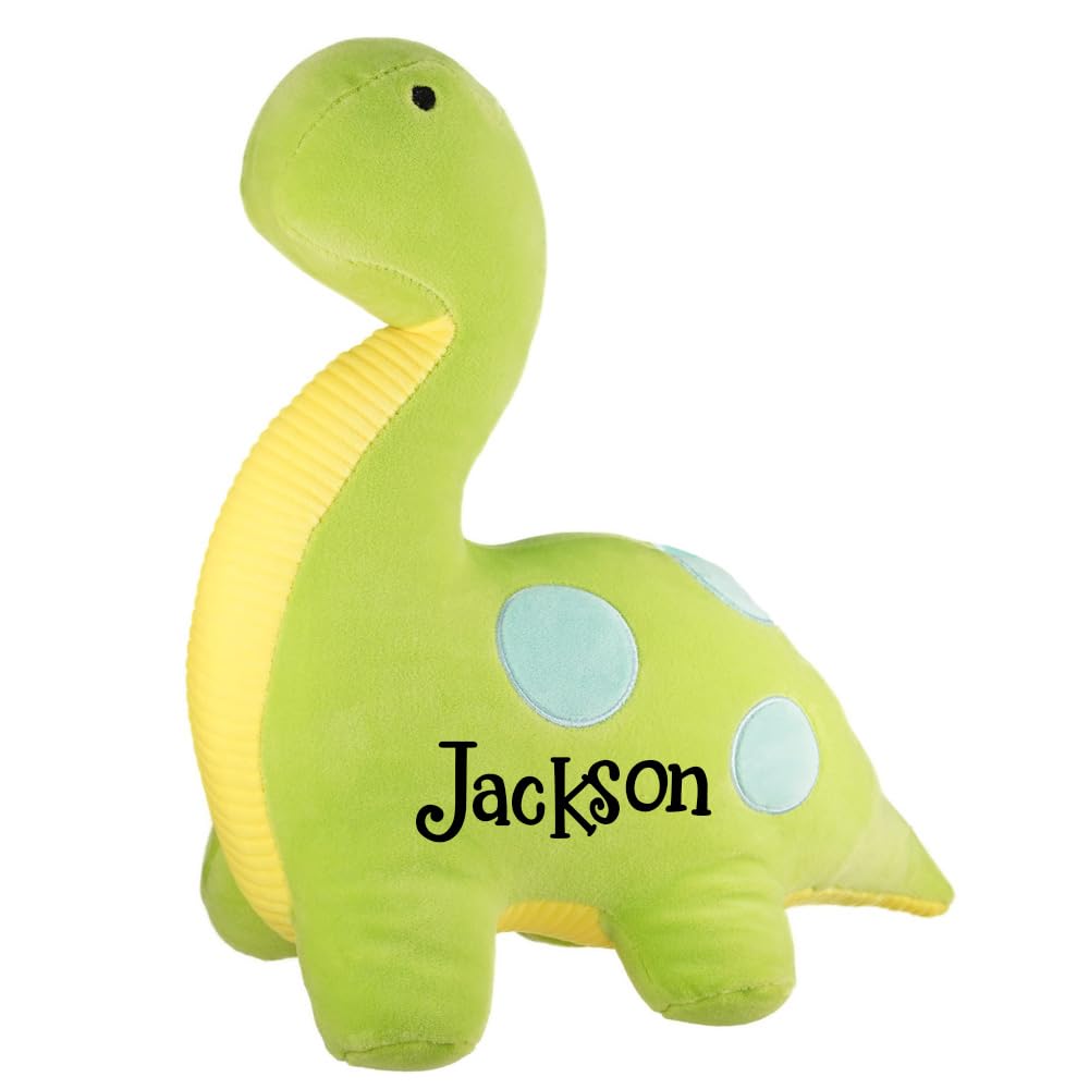 Knextion IncDinosaur Toy - Green Stuffed Animal Plush Dino Keepsake Gift with Custom Name