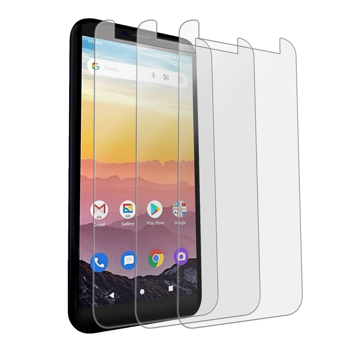3 Packs Screen Protector Case Friendly Anti-Scratch Ultra-Thin Clear HD Hardness Shatter Proof Tempered Glass Protective Film For Cricket Vision 3 / Cricket Debut.