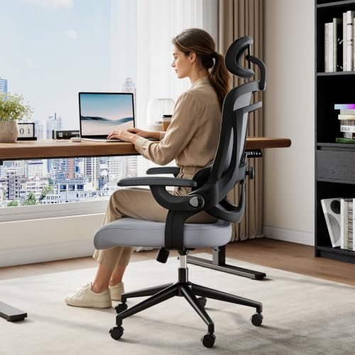 Image of DUMOS Executive Home Office Chair, Ergonomic Computer Desk Chair, Mesh