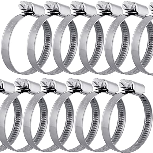 12 Stück Edelstahl Schlauchschellen 32-50mm Bandbreite 9 mm - Premium Qualität nach DIN 3017 ( W4 ), Profi Schlauchklemme / Schlauchbefestigung für Pool, Sandfilteranlage, Teich, Garten Cover