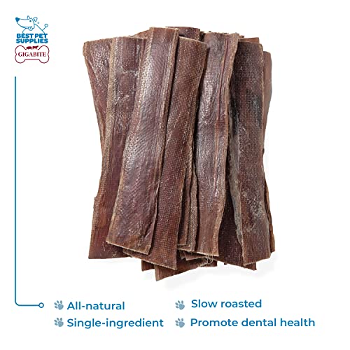 Image of GigaBite Beef Esophagus Dog Treats - Natural Gullet Sticks for Dogs, High Protein Single Ingredient Dog Chews, Rawhide Free Dental Dog Treats for All Dog Breeds - Strips (10 inch), Pack of 18