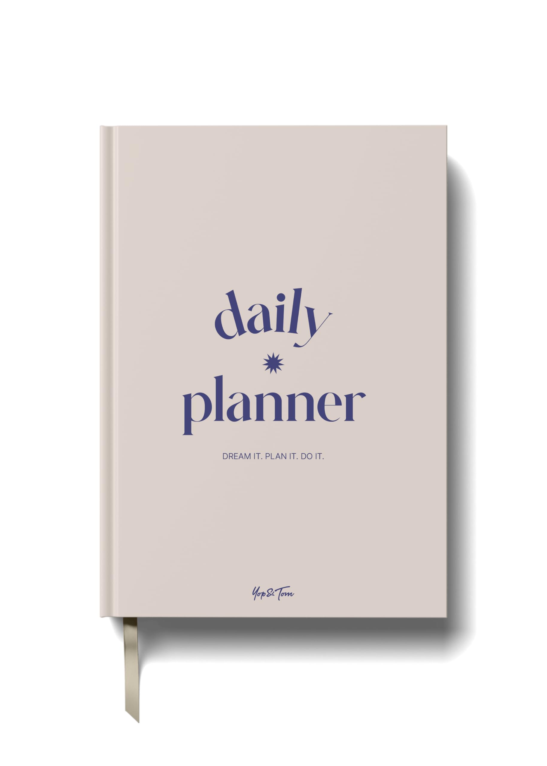 Yop & Tom Undated Daily Diary (A5) - Productivity Planner - Weekly and Daily Organizer with Time Slots - 22 Weeks - Sand