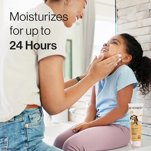 Image of The Honest Company Moisturizing Face + Body Lotion, Fast Absorbing, Dermatologist Tested, Hypoallergenic, Disney and Pixar's Toy Story, Orange Creamsicle