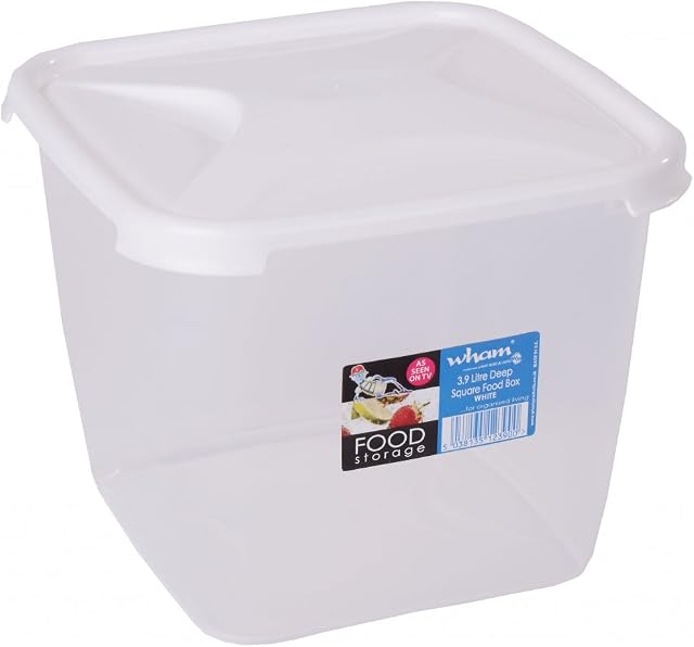 Wham Deep Square Food Storage Box White 3.9ltr
