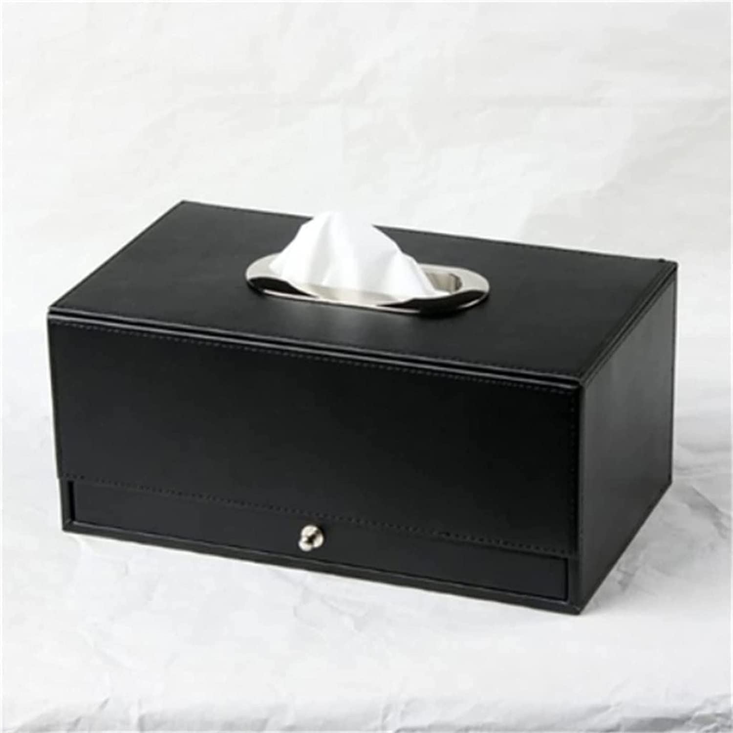 GTHTUHFD Household Rectangular Drawer Tissue Box Hotel Multifunctional Living Room Leather Storage Paper Box,Black-240 * 140 * 108MM