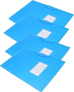 Ciieeo Pasta De Plástico Adesivo Transparente Fichário A4 Fichário Titular De Documentos Haste Pastas Fichário Pastas De Plástico Pastas De Uso De Escritório Azul Para Girar Suporte De
