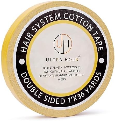 Waterproof Wig Tape (1"×36 Yards/33 Meters)– Yellow Double-Sided Hair Patch for Men & Women | Invisible & Long Lasting | 4-5 Day Strong Hold Cotton Tape for Toupee, Wig & Patch Application