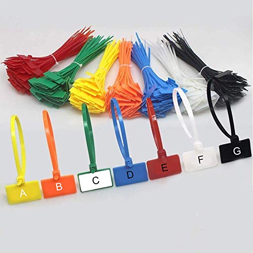 Étiquette En Nylon De Câble De Cravate En Nylon 250pcs, étiquette De Puissance De Lanière Auto-bloquante Avec 3 étiquettes Et 256 étiquettes De Câble Auto-adhésives