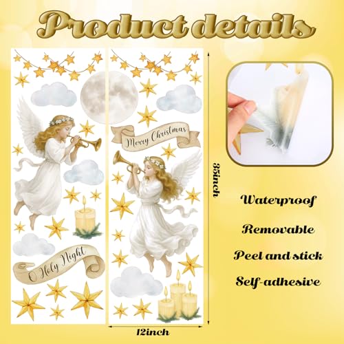 Vinilos decorativos Navidad ángel elegante 35x12 in miniatura 3