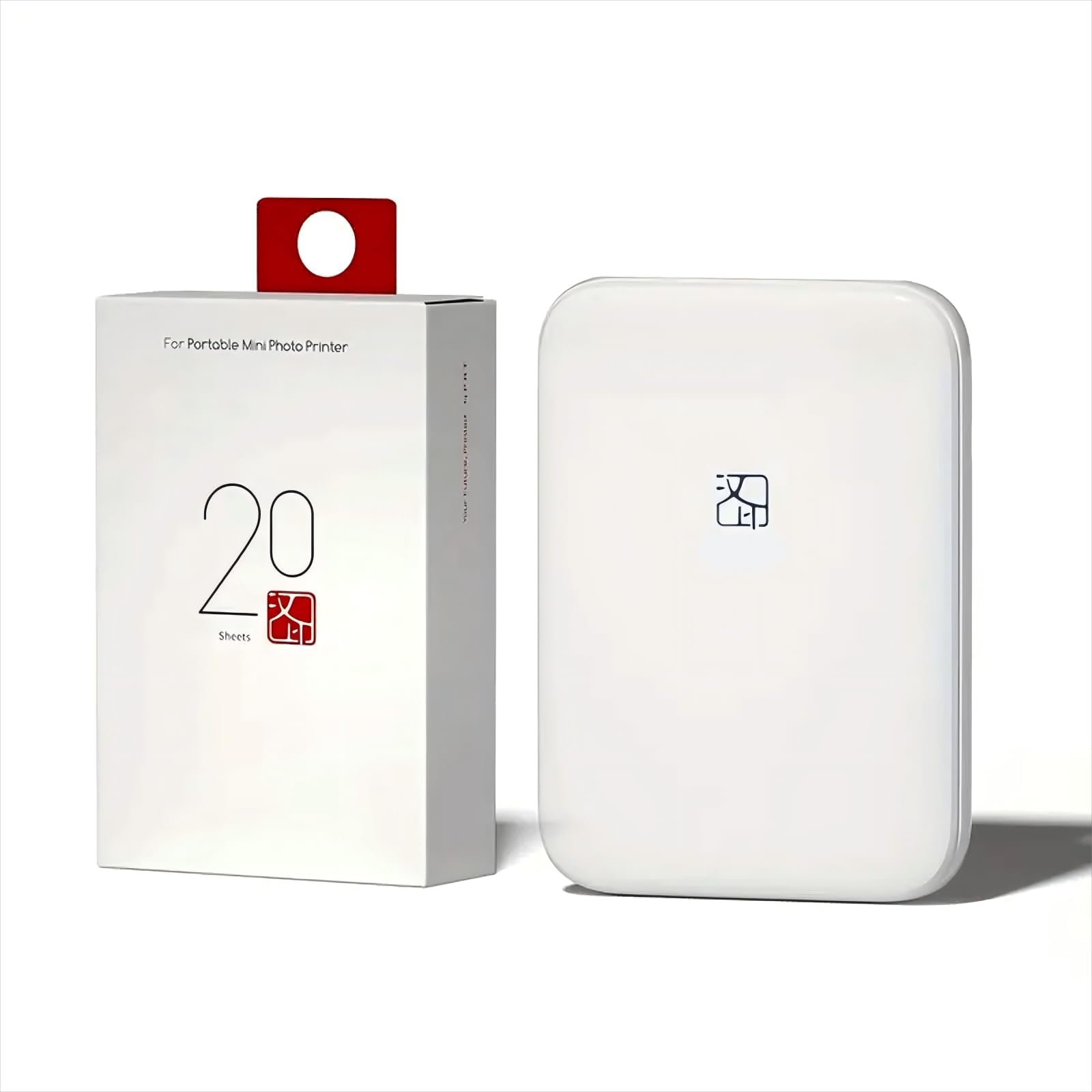 KENTO MAX Mini Portable Instant Photo Printer - Bluetooth 5.0, Works with iOS & Android (Printer+with 20 Sheets of 2 x 3 in Zink Photo Paper)