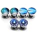 PiercingJ 6pcs 6G-5/8" Stainless Steel Screw Flesh Tunnels Ear Stretcher Expander Plugs