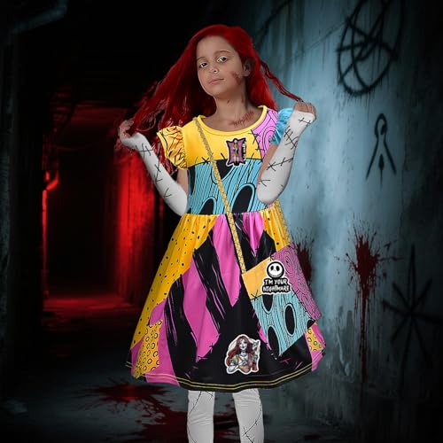 Disfraz Sally para niñas con vestido parcheado y accesorios miniatura 7