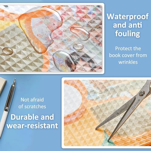 Image of Transparent Self-Adhesive Book Cover Roll for Textbooks & Workbooks | Waterproof Clear Protective Cover Film | Easy Peel & Stick Book Wrapping Sheet | S /M /L. [30 Pcs= 3 Different Sizes -10 Each]