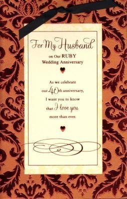 Carte Anniversaire De Mariage Rubis - Dans Sa Boîte - Pour Couple Spécial