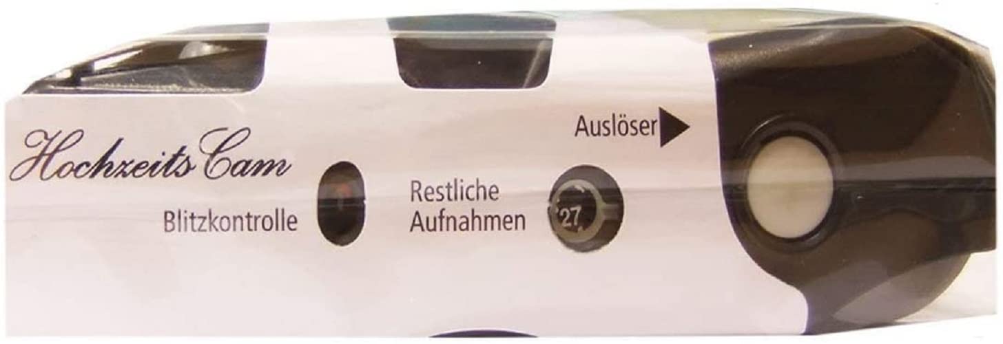 4X 1A Photo PORST Einwegkamera gelbe Hochzeitsrose, mit Blitz, Batterien und Film (4er Pack, je 27 Aufnahmen)