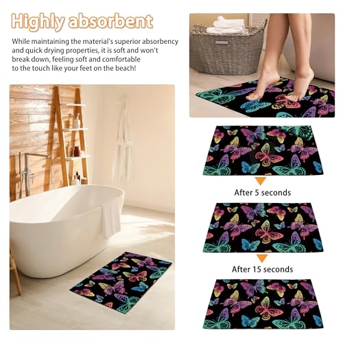 Mogifedc MO-DM01 Rainbow Butterflies Door Mat, Indoor Outdoor Decor Patio Mats Entrance Door Mats Non-Slip Outside Inside Floor Mat Rugs thumb #5
