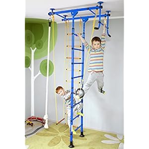 NiroSport FitTop M1 klimrek, turnwand, hometrainer met optrekstang, incl. turnringen, touwladder, trapeze