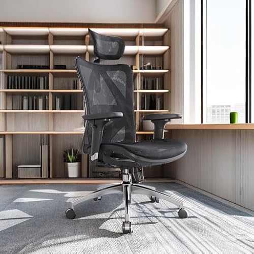 Sedia ergonomica da ufficio per computer schienale alto regolabile 3D traspirante con braccioli e supporto lombare moderno - Sedia gaming - Immagine 5