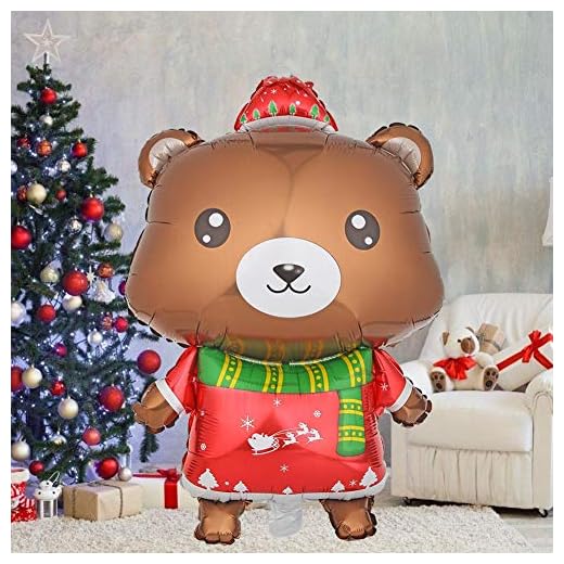 ARVALOLET Julballonger jul aluminiumfolie ballong jultomte pingvin älg ballonger julpynt helium folieballonger aluminium folieballonger jul party dekoration