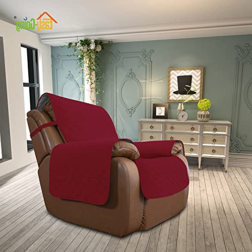 Image of Easy-Going Sofa Slipcover Waterproof Oversized Recliner Chair Cover Non-Slip Fabric Couch Cover for Living Room Washable Furniture Protector for Pets Kids Dog (Oversized Recliner, Christmas Red)
