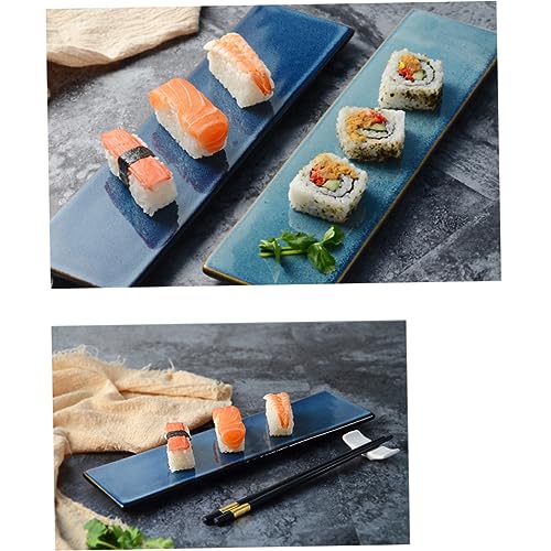 Plato rectangular de cerámica para sushi moderno miniatura 3