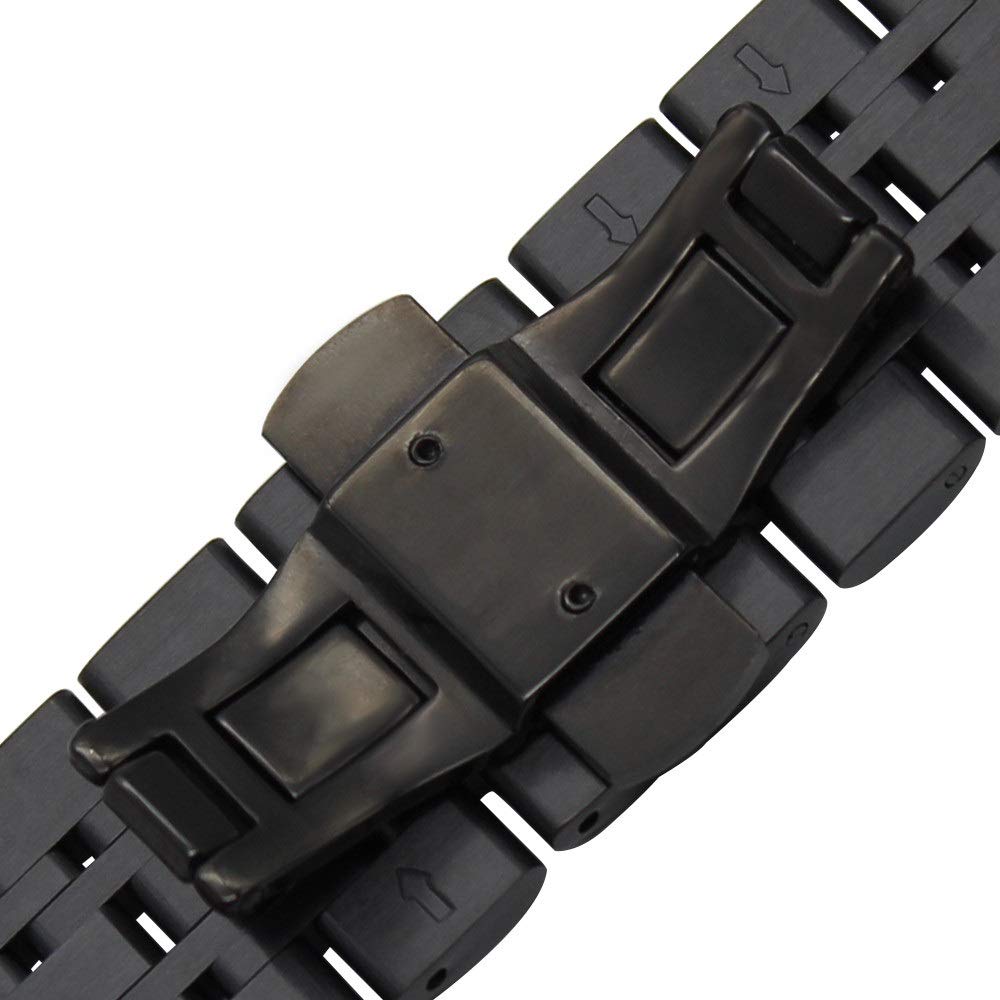 Bracelet de Montre 20mm 22mm Bracelet de Montre en Acier Inoxydable Bracelet de Montre Universel Boucle Papillon Bracelet à dégagement Rapide Bracelet de Ceinture pour Hommes et Femmes