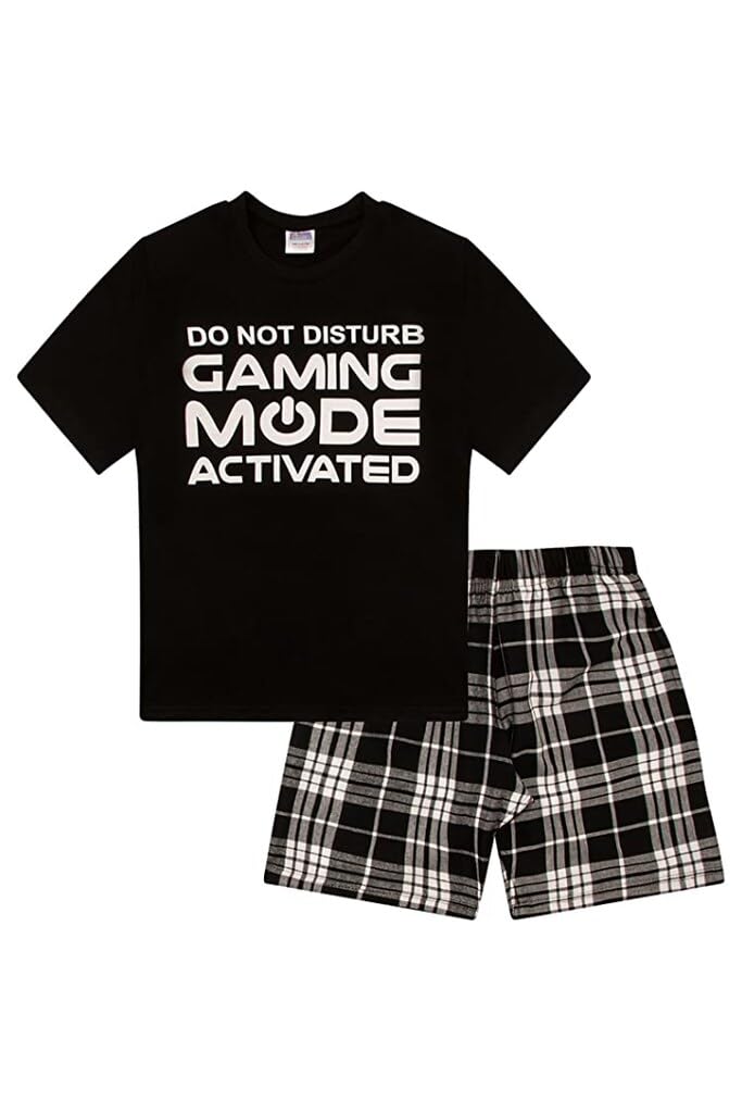 Do Not Disturb Gaming Mode Activated Woven Short Cotton Pyjama Set