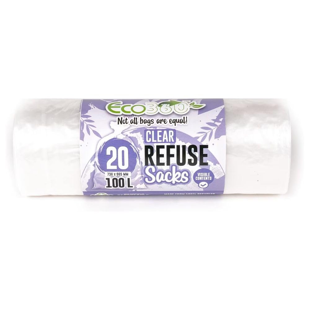 Eco Bag 20 Clear Recycling Bags 100L 88 Gauge