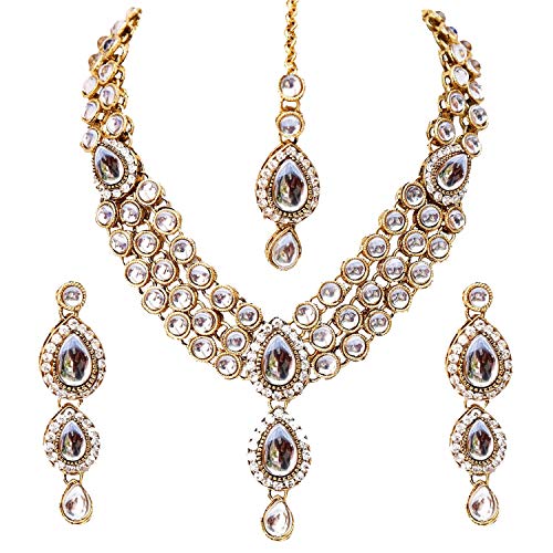 Shining Diva Latest Stylish 18k Gold Plated Traditional Kundan Ne...