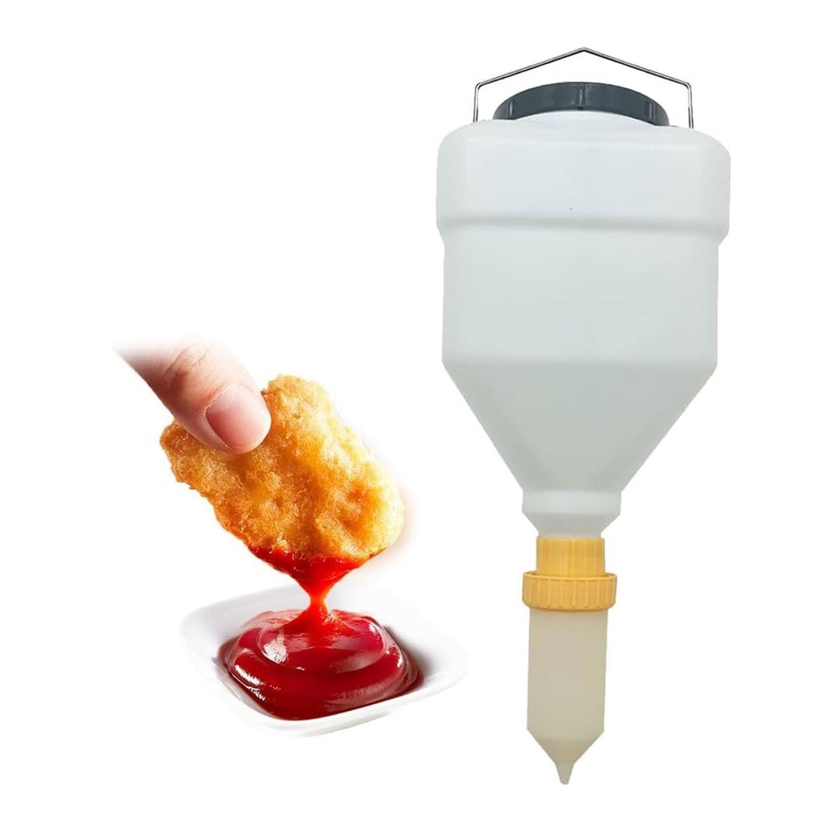 Dispensador salsa colgante cuadrado 3,5l,for condimentos,salsa tomate | Dispensador salsa botella exprimible gran capacidad con tapa giratoria,reutilización prueba de fugas(5pcs)