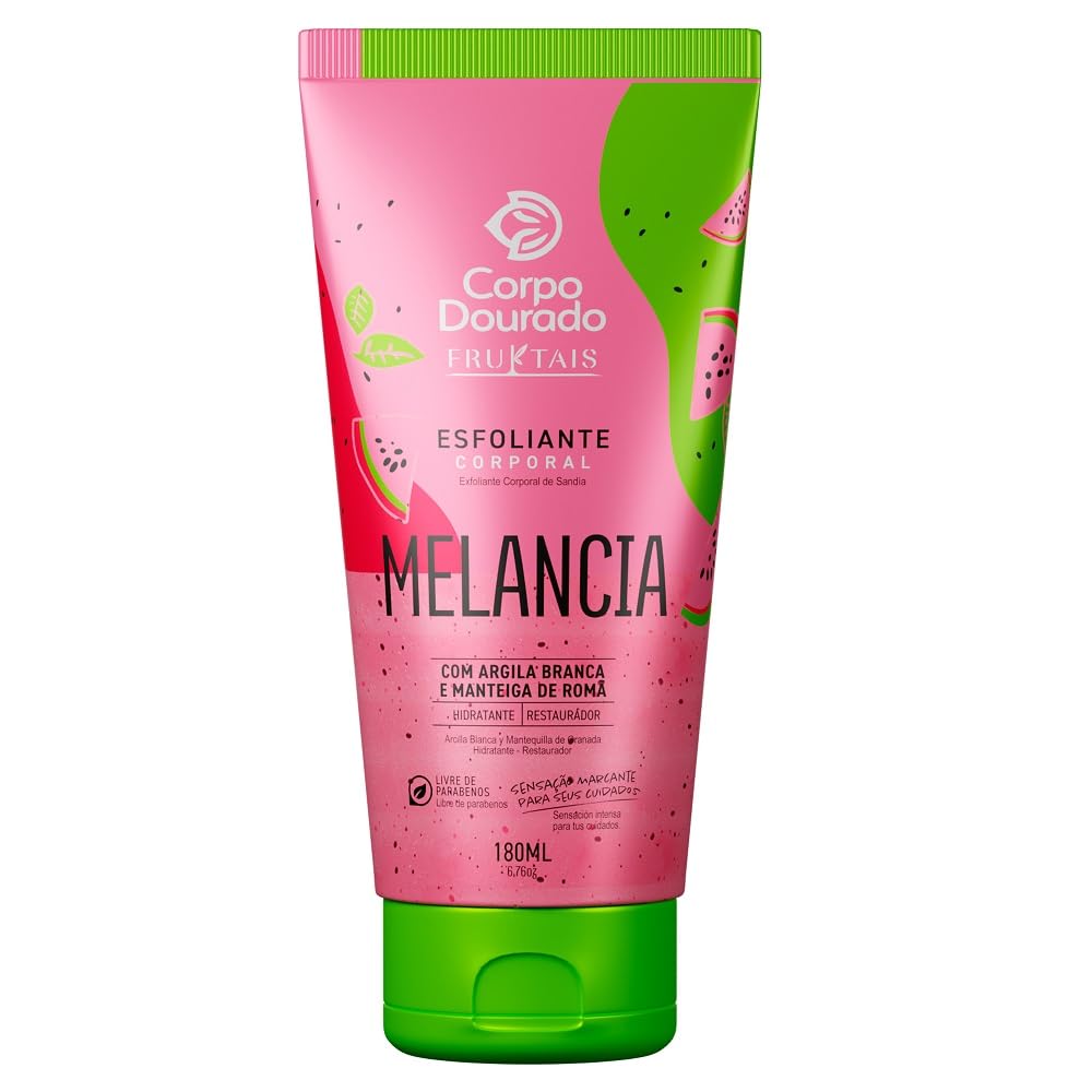 Corpo Dourado - Esfoliante Corporal Fruktais - Melancia e Manteiga de Romã - Bisnaga 180g