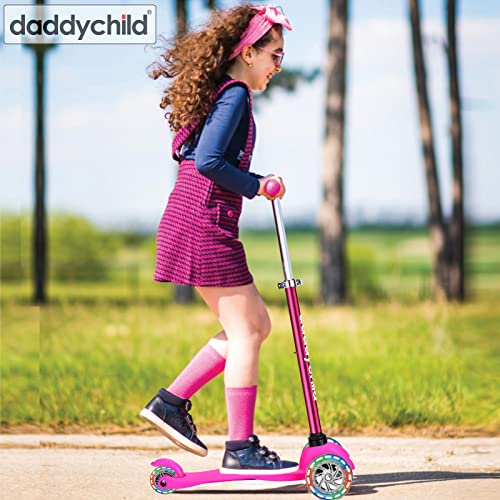 Image of 3-Wheel Kick Scooter for Kids Ages 3-8 Lean-to-Steer Toddler Scooter with Extra Wide Light Up Wheels, 4 Adjustable Heights, Foldable Scooters for Boys & Girls, Max Weight 110lbs (Green2)
