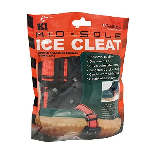 K1 Mid-Sole Ice Cleats - Rotatable Traction Aids For Shoes/Boots - Indoor/Outdoor, Climbing, Driving - Original - Orange