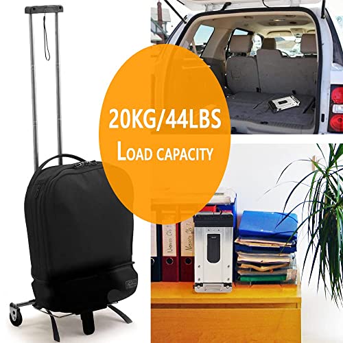 Image of Dravizon Foldable Travel Luggage 2 Wheels Shopping Luggage Carrier Cart Travel Cart for Luggage, Collapsible Dolly Cart Portable in Backpack for Shopping, Business Trip, Auto, Office Use