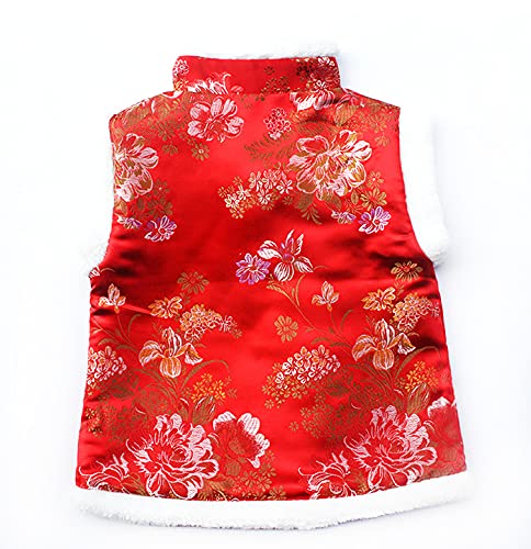 Girl Vest Coat Fleece Quilted Chinese New Year Kids Outfits Traditional Tang Tank Tops3