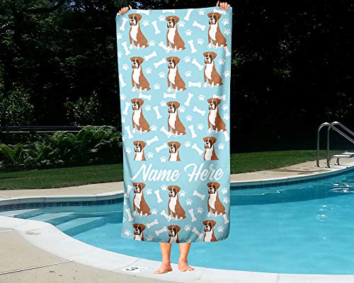 Personalized Boxer Face Beach And Bath Towels - Large And Medium Sizes - Custom Towel Travel Pool And Indoor Use Towels For Adults Kids #TOP1