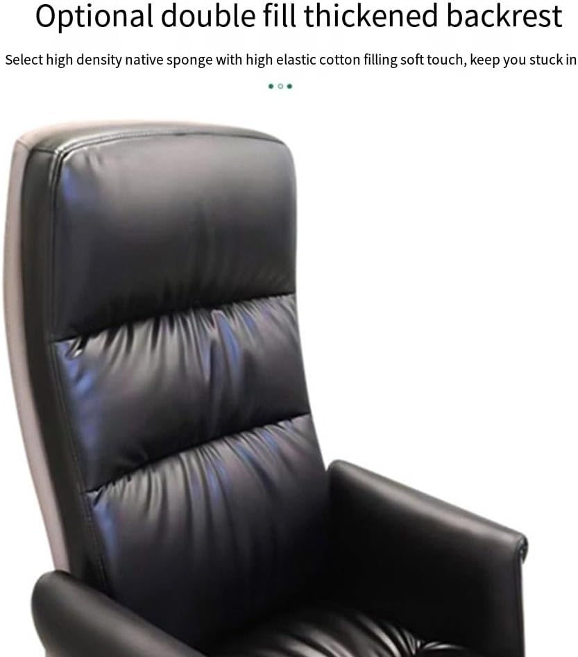 Executive Office Chair, Leather High Back Office Chair Ergonomic Executive Office Chair Swivel Computer Desk Chair Lumbar Support Soft Cushioned Padded Arms for Home, Office (Color : Brown)