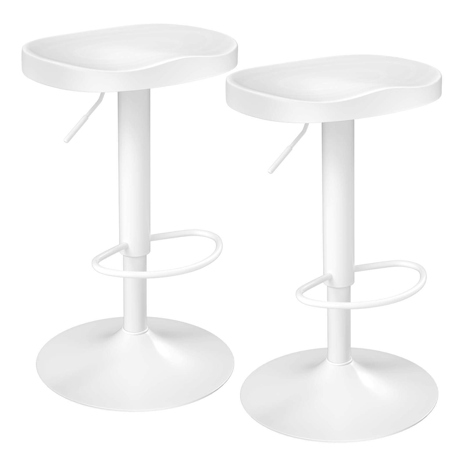 WOLTU Barhocker, Hocker höhenverstellbar drehbar, mit Sattelsitz Fußstütze, Drehhocker aus Massivholz Metall, Küchenhocker Schminkhocker Arbeitshocke