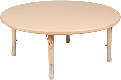 Miniatura 8 de Flash Furniture Juego de mesa de actividades ajustable de altura de plástico azul redondo de 45 pulgadas con 2 sillas