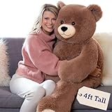 Vermont Teddy Bear Giant Teddy Bear Stuffed Animal - 4 Foot Big Teddy Bear from Giant Cuddle Collection - Collectible Plushies for Kids & Adults - Emotional Support Plush Crafted in The USA