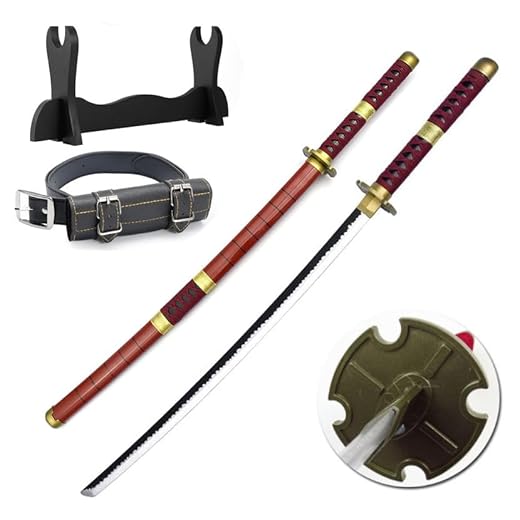 Udekit Anime Ninja Espada de Bambú Katana Guerrero Arma–40pulgadas(104 cm),con Cinturón y Soporte,para Halloween Fiesta Temática Carnaval Fiesta de Disfraces Cosplay