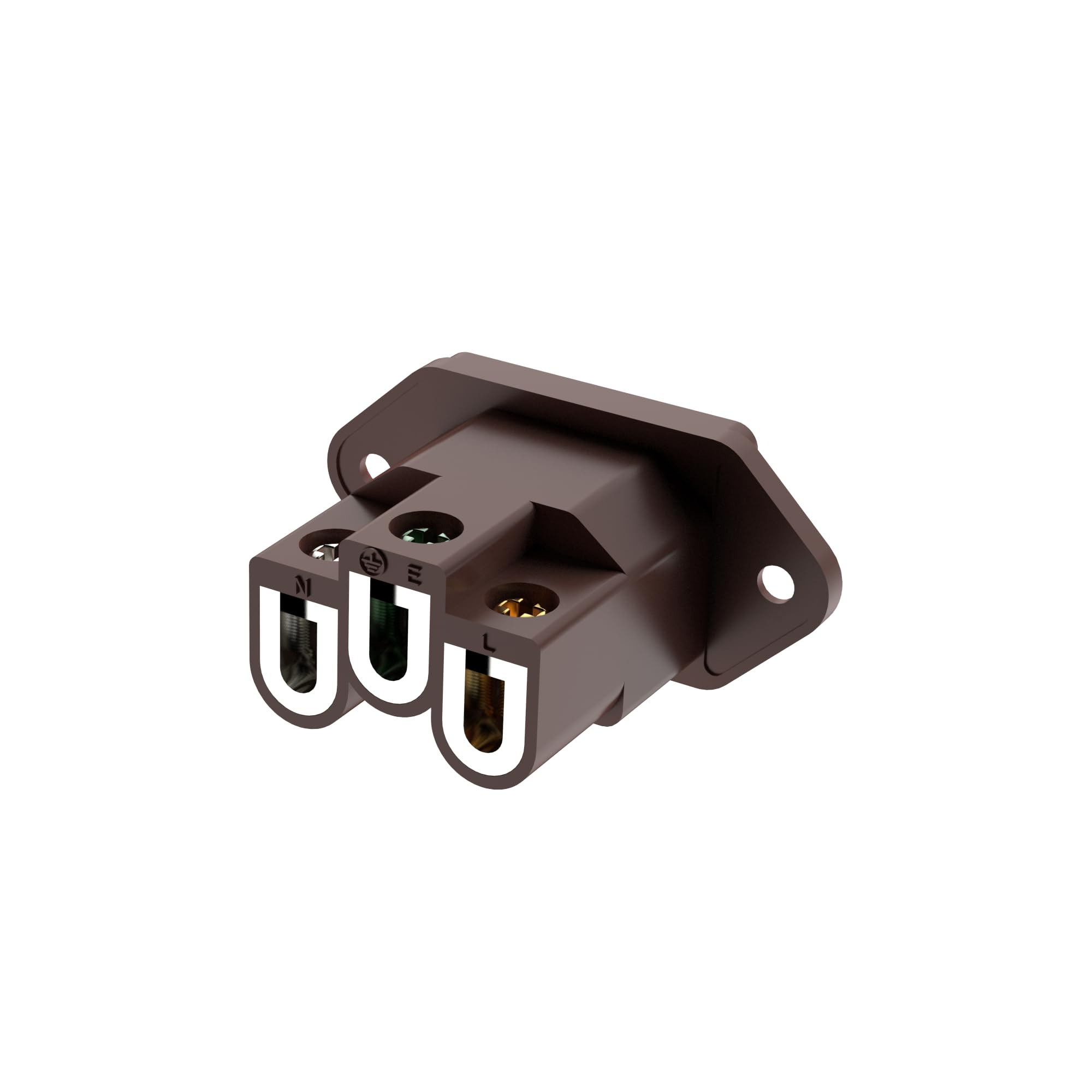 Viborg AC 250V 10A IEC320 C14 Panel Mount Plug Adapter Power Connector Socket Screw Mount 3 Pins Inlet Male Power Plug Socket Audio Grade (Rhodium