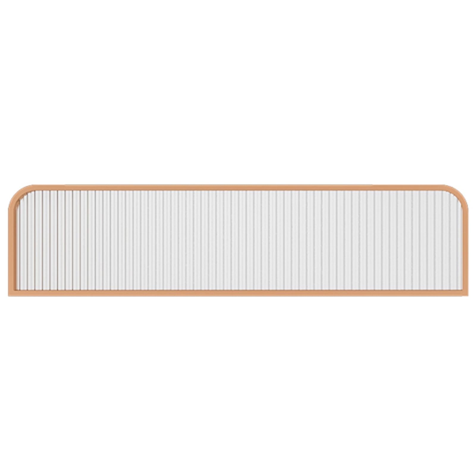 HYLWSXVP Rose Gold Stainless Steel Dividers for Dining & Office Areas Semi Privacy Panels Low Countertop Fences Striped Glass Restaurant Partitions (7.87"x31")