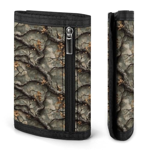 Green Camouflage Tree Print Wallet for Men, 8 Credit Card Holder Slim Minimalist Front Pocket Small Mens Bifold Wallets2